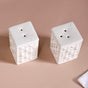 Diamond Textured Salt And Pepper Shaker Set White