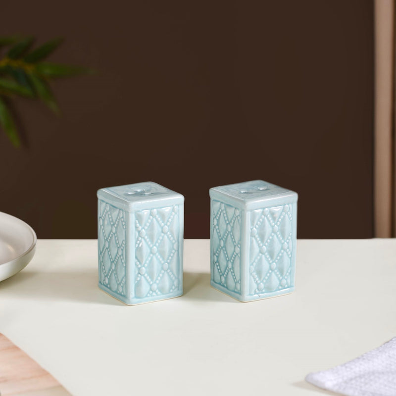 Ceramic Salt And Pepper Shaker Set Mint Green