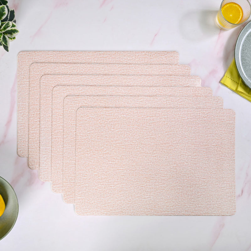 Sand Hue Textile Print Placemat Set Of 6