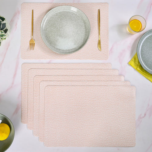 Sand Hue Textile Print Placemat Set Of 6