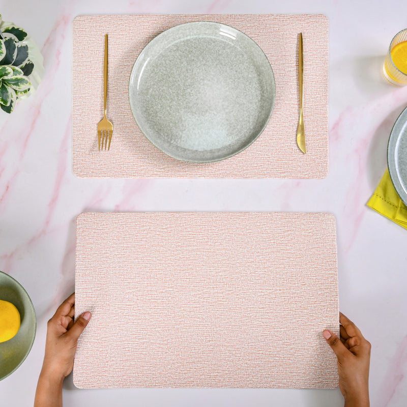 Sand Hue Textile Print Placemat Set Of 6