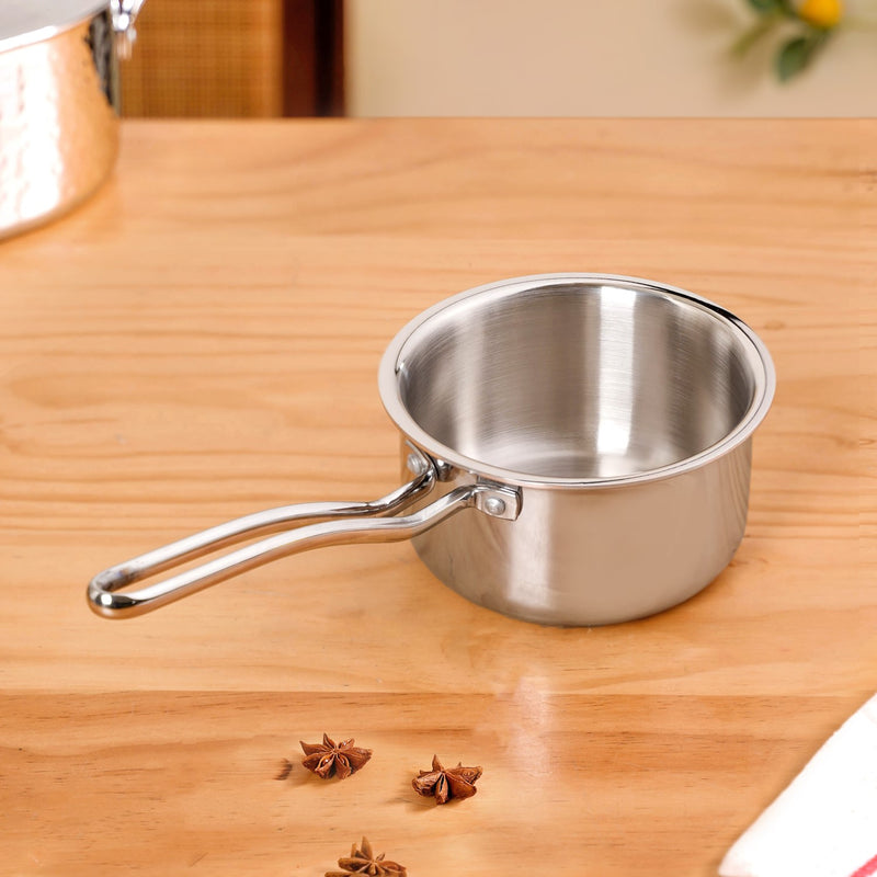 Sandwiched Tri Ply Stainless Steel Saucepan 1100ml