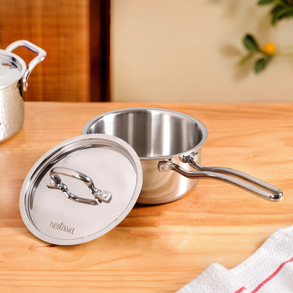 Sandwiched Tri Ply Stainless Steel Saucepan 1500ml