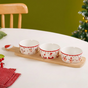 Santa Snowman Reindeer Bowls Snack Platter Set Of 4