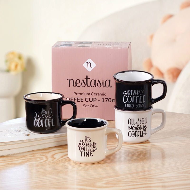 Sassy Brew Quotes Coffee Cup Set Of 4 170ml