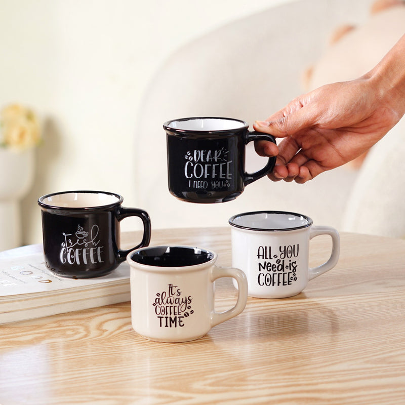 Sassy Brew Quotes Coffee Cup Set Of 4 170ml