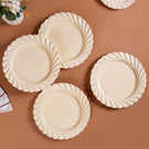 Set Of 4 Scallop Vanilla White Dinner Plates 11 Inch