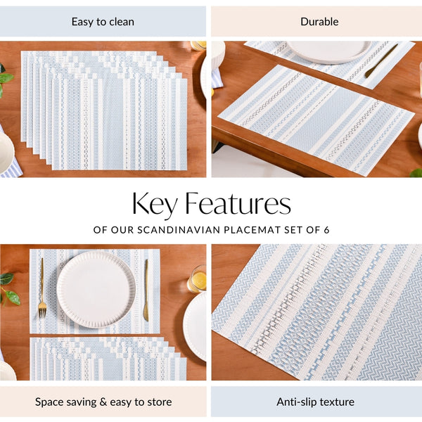 Scandinavian Dining Table Placemat Set Of 6