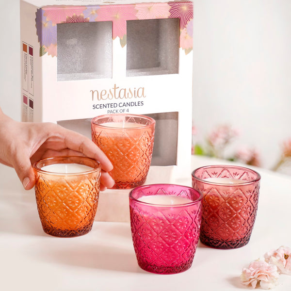 Scented Citrus Woods Fragrant Candle Set Of 4