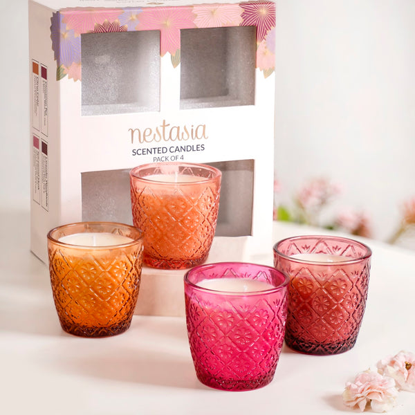 Scented Citrus Woods Fragrant Candle Set Of 4