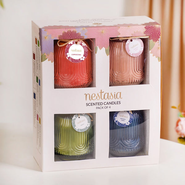 Cosy Glow Set Of 4 Fragrant Candles With Gift Box