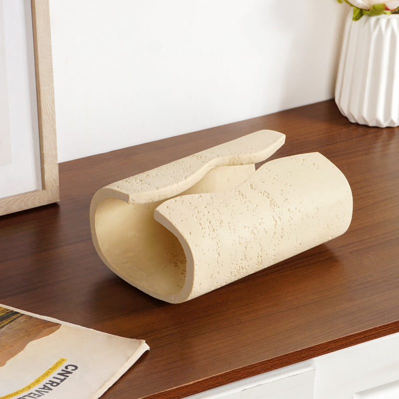 Sculpt Wave Tissue Holder Beige