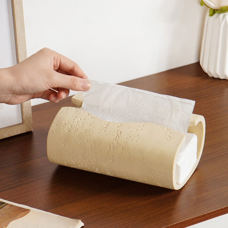 Sculpt Wave Tissue Holder Beige