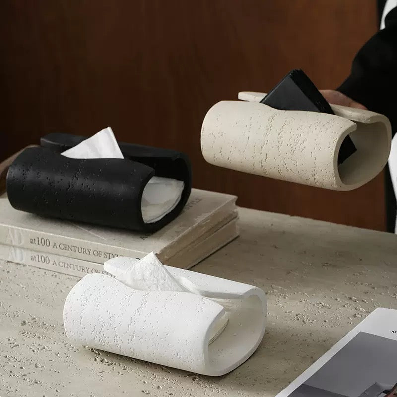 Sculpt Wave Tissue Holder Black