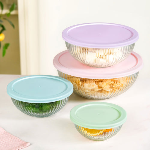 Sealpro Fluted Glass Container Set Of 4