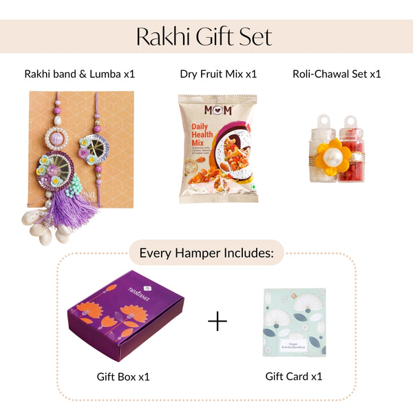 Seashell Lumba Rakhi Set For Couples
