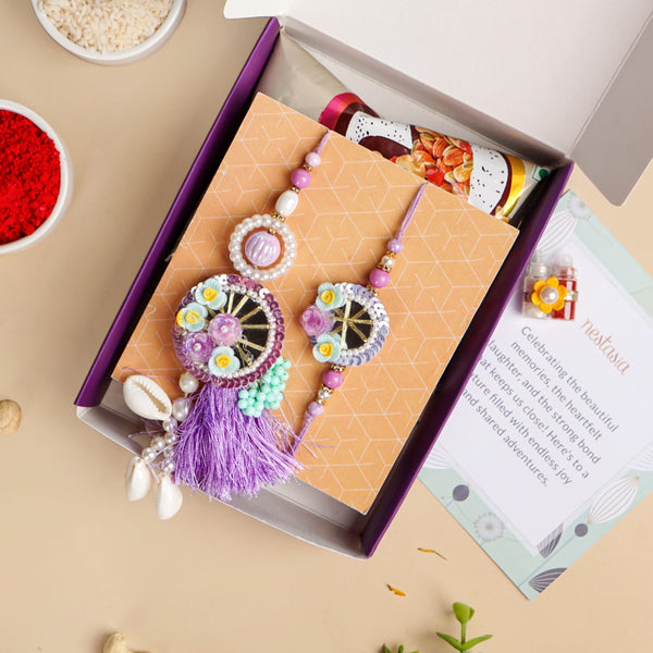 Seashell Lumba Rakhi Set For Couples