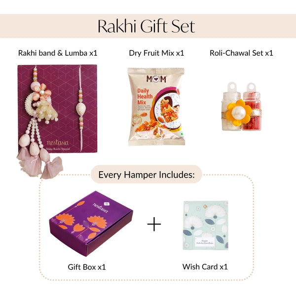 Seashell Serenade Rakhi Lumba Set