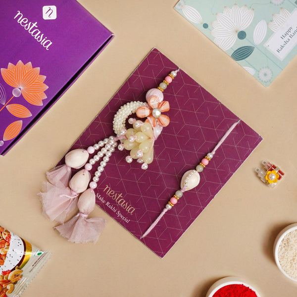 Seashell Serenade Rakhi Lumba Set