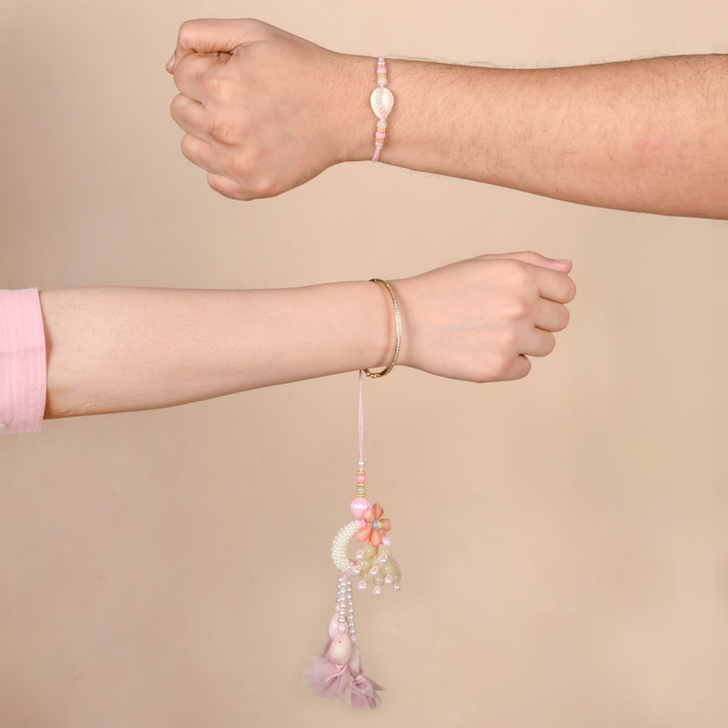 Seashell Serenade Rakhi Lumba Set