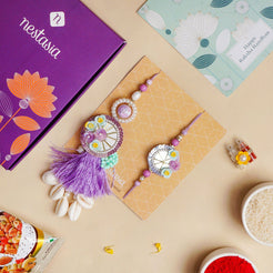 Seashell Lumba Rakhi Set For Couples
