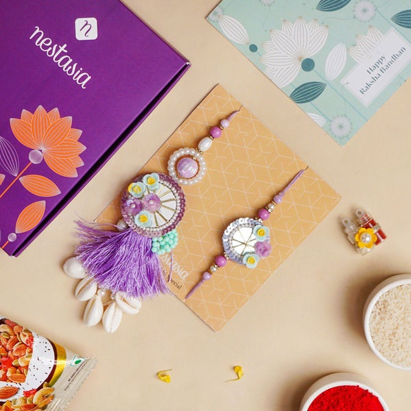 Seashell Lumba Rakhi Set For Couples
