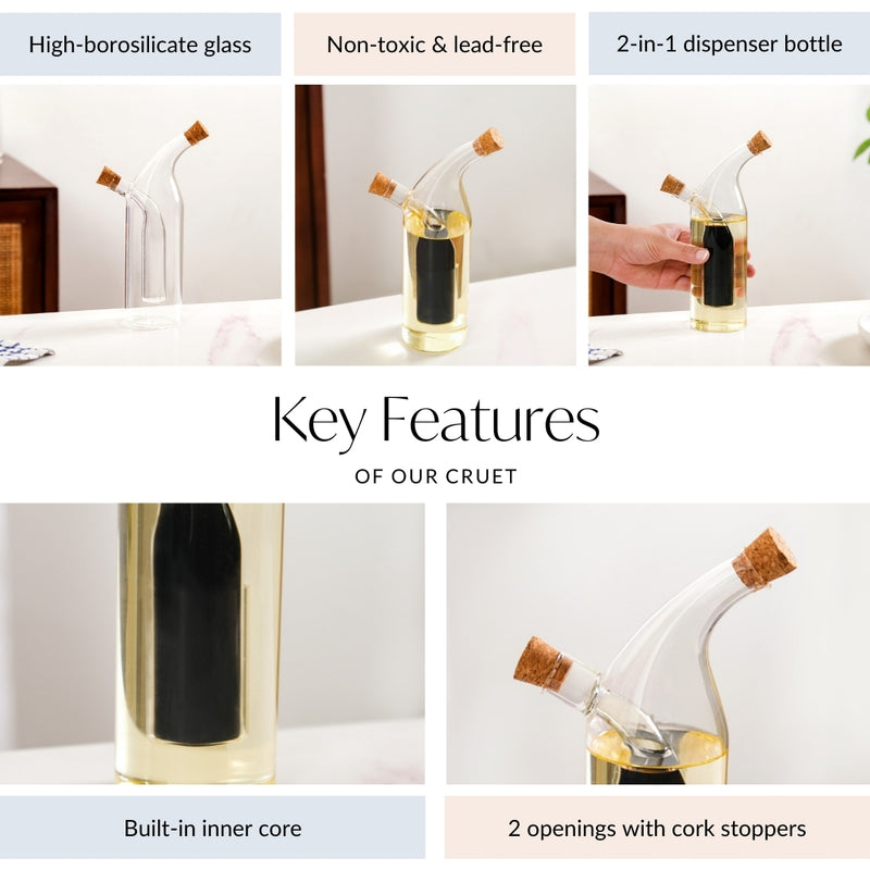 Seasoned Oil Cruet Dispenser For Italian Cuisine