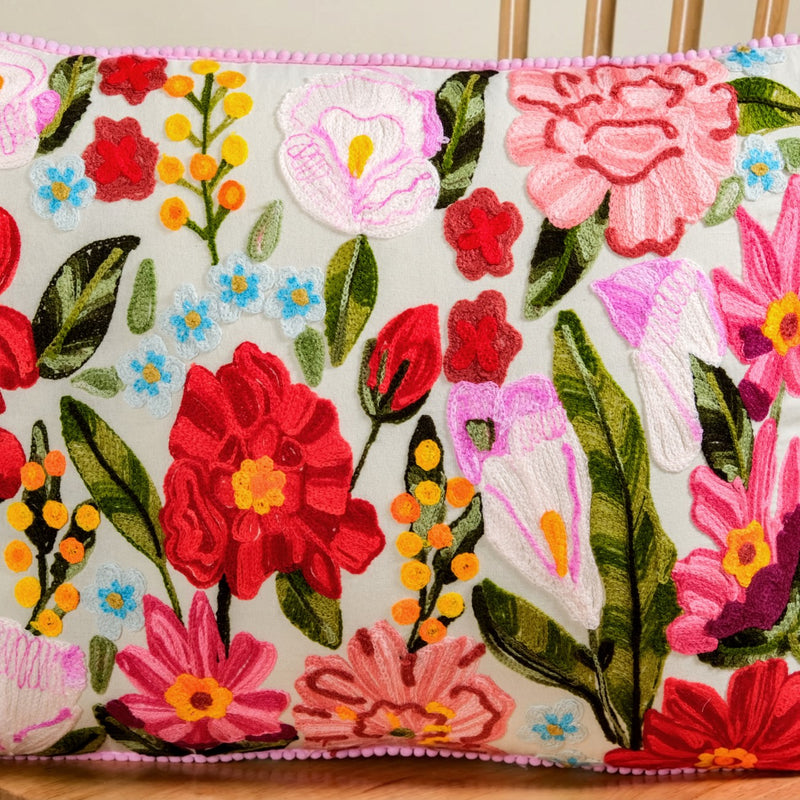 Secret Oasis Embroidered Cotton Cover 50x35cm