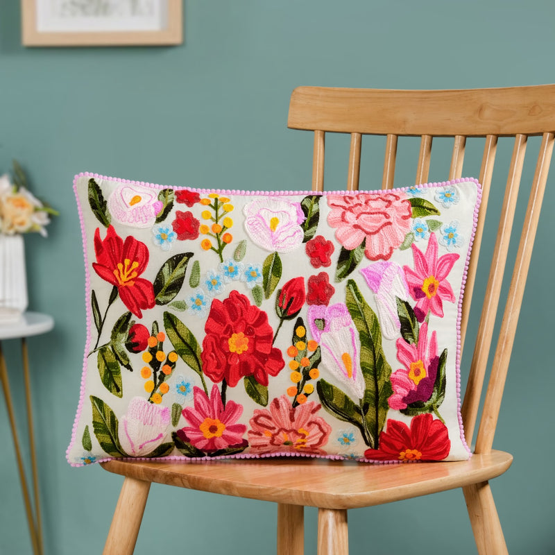Secret Oasis Embroidered Cotton Cover 50x35cm