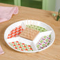 Flower Power Ceramic Section Plate With Toothpick Set 23cm