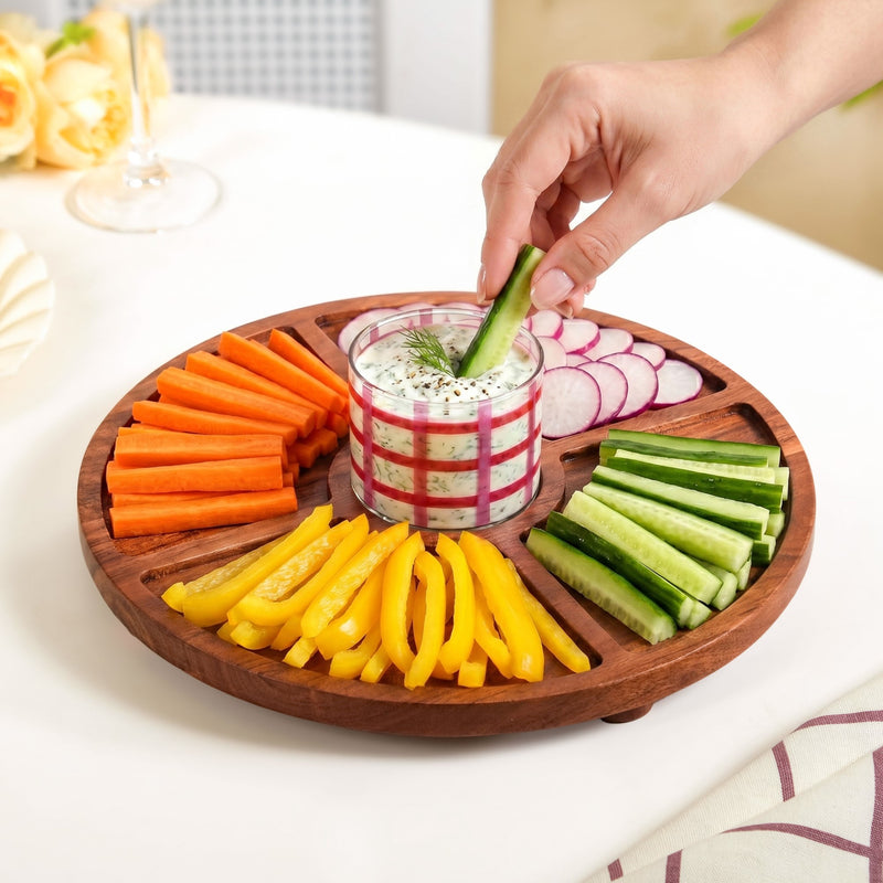 Platterazzi Serving Platter With Dip Bowl Set Of 2