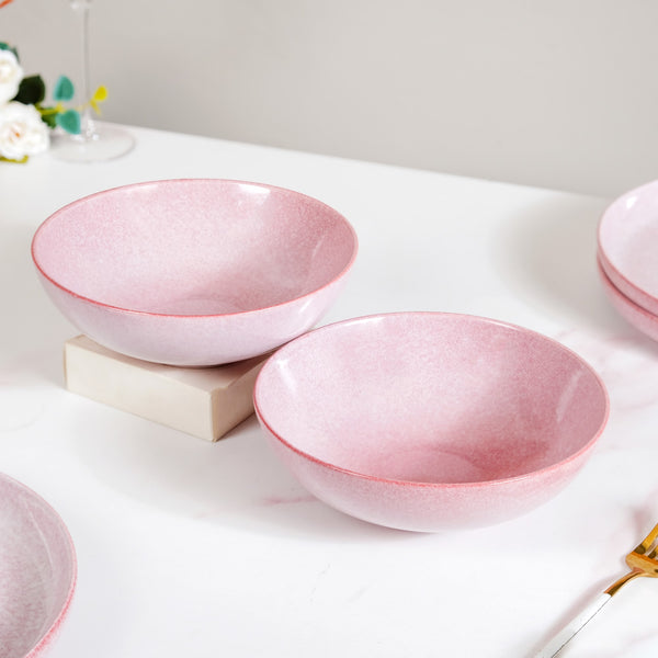 Sera Pink 14 Piece Minimalistic Dinner Set For 6