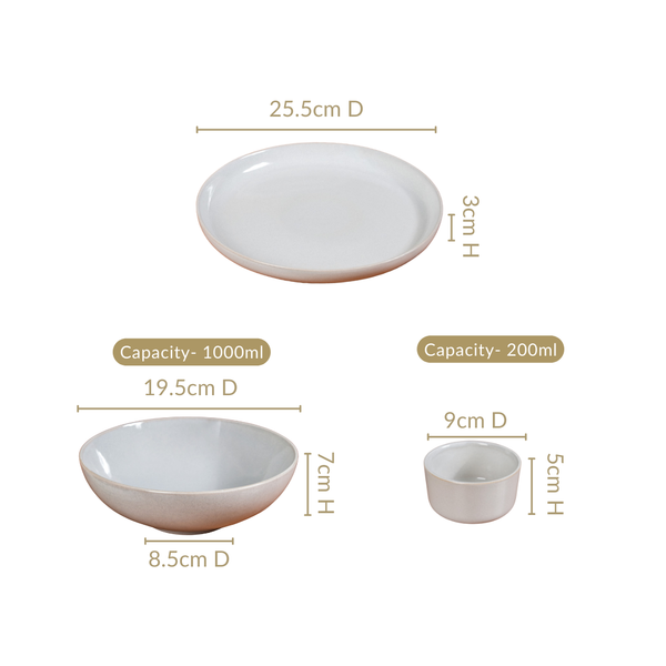 Sera Grey 14 Piece Dinnerware Set For 6
