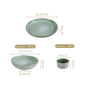 Sera Sage Green 14 Piece Ceramic Dinner Set For 6