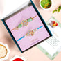 Serene Kundan Blue Rakhi Bracelet Gift Set