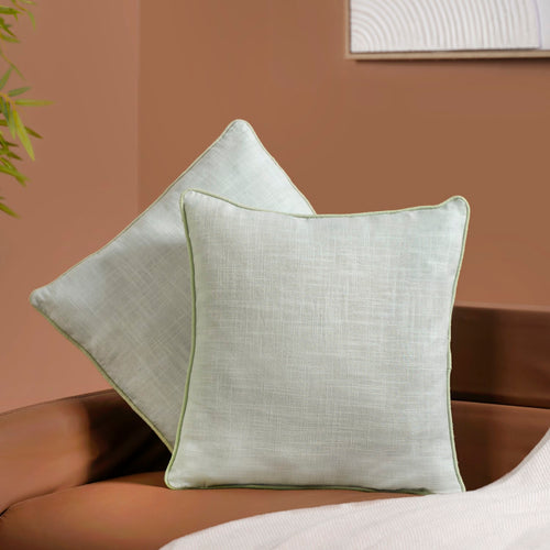 Serene Sage Cotton Cushion Cover Set Of 2