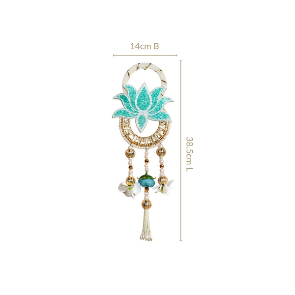 Lotus Bloom Wall Hanging Set Of 2 Mint Blue