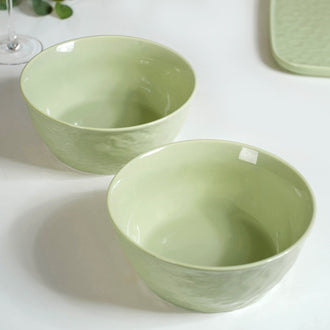 Pebble Textured Serving Bowl Sage Green Set Of 2 1900ml - Serving bowls, ceramic serving bowls, serving bowls set, snack bowls