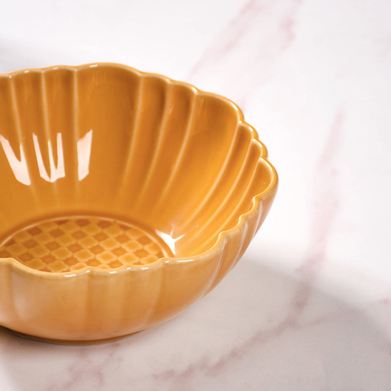 Yellow Ochre Serving Bowl Set Of 2 1200ml - Serving bowls, ceramic bowls, large bowls, round bowls, microwave safe bowls