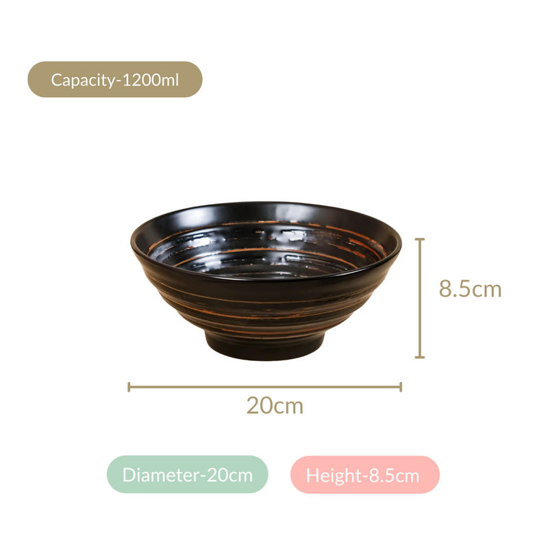 Exotic Serving Bowl Set Of 2 1200ml - Serving bowls, ceramic serving bowls, serving bowls set, black bowls, large bowls