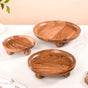 Wooden Round Serving Platter Set Of 3