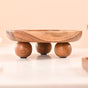 Wooden Round Serving Platter Set Of 3