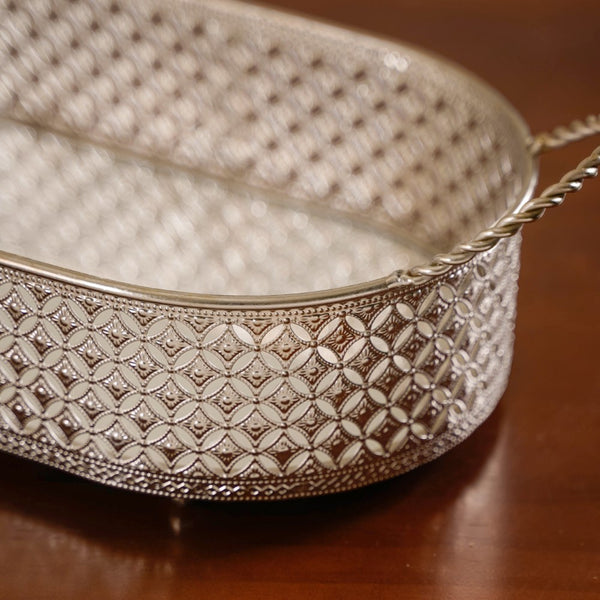 Decorative Oval Tray Silver Small