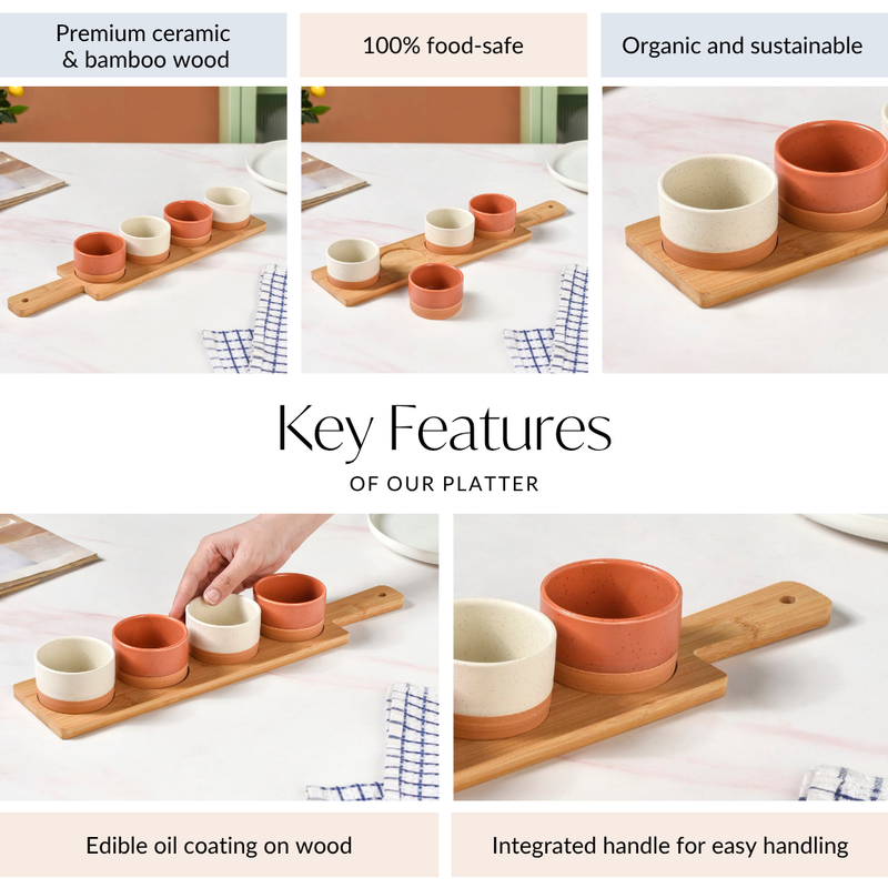 Serving Tray With Bowls Set Of 5