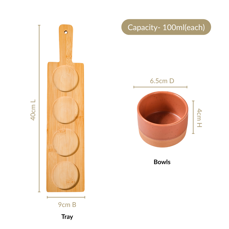 Serving Tray With Bowls Set Of 5