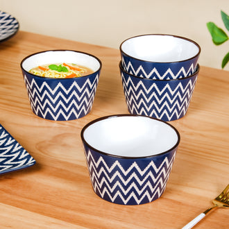 Oscilla Ceramic Serving Bowl Set Of 4 Navy 650ml