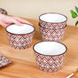 Brown Kaleido Ceramic Serving Bowl Set Of 4 650ml