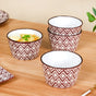 Brown Kaleido Ceramic Serving Bowl Set Of 4 650ml