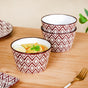 Brown Kaleido Ceramic Serving Bowl Set Of 4 650ml