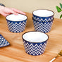 Oscilla Ceramic Serving Bowl Set Of 4 Navy 650ml